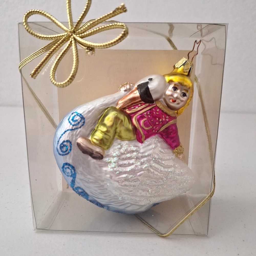 RARE Retired Inge Glass Birgit's Collection Swan Christmas Ornament GERMANY